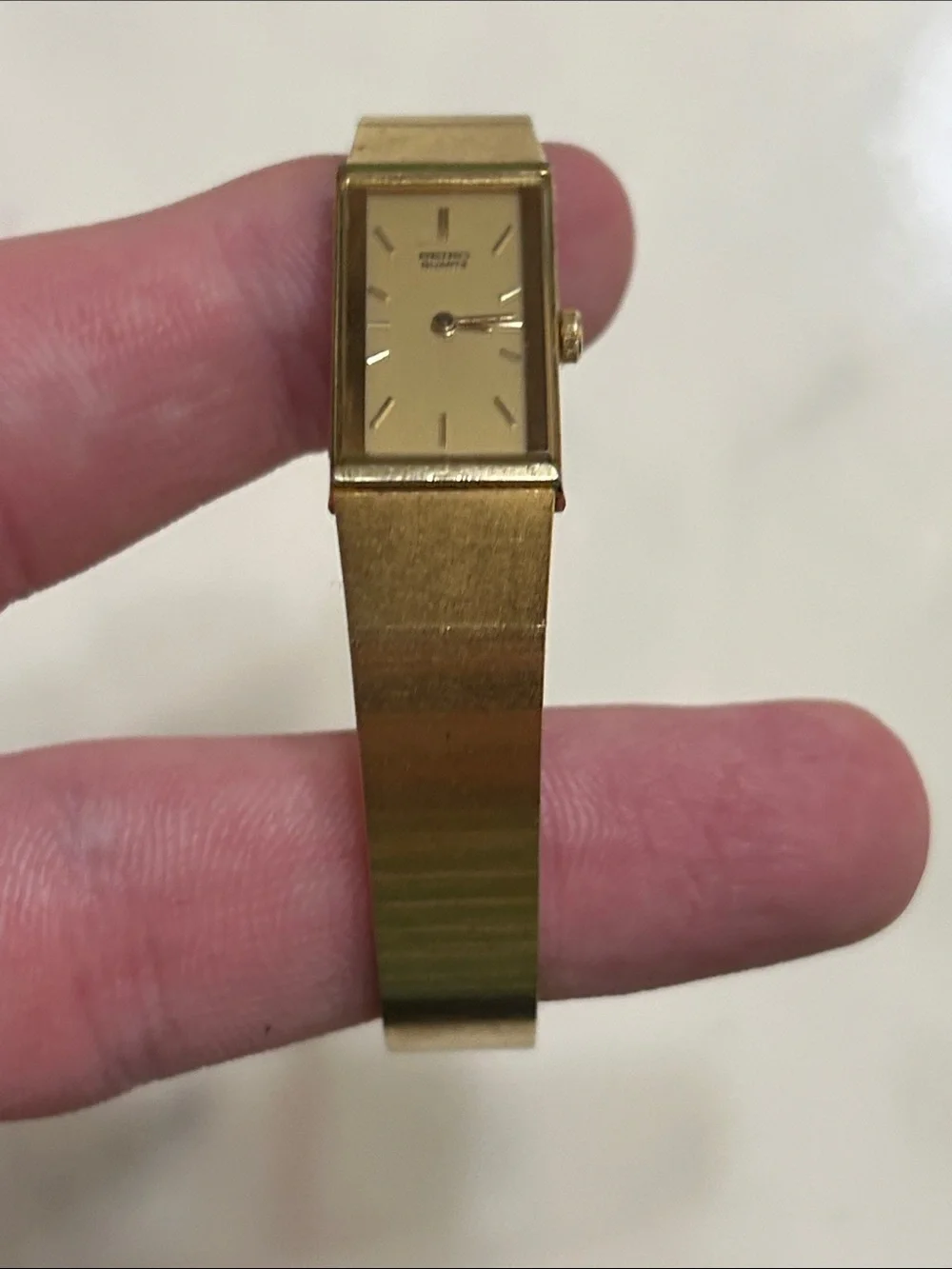 Seiko Gold Rectangular Bracelet Watch